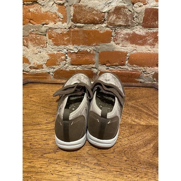 Easy Spirit Attilas Shoe Womens 9 Brown Leather Fabric Floral Adj Strap Slip On - Picture 3 of 5